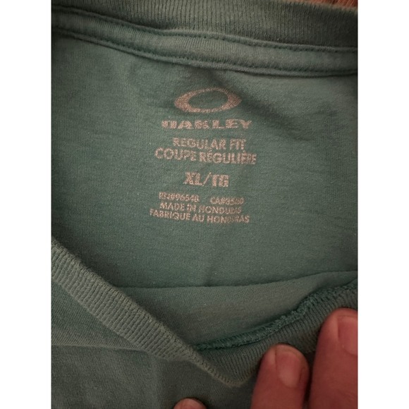 Oakley Griffens Nest Logo Turquoise Short Sleeve 100% Cotton Tshirt Size XL - Picture 2 of 2